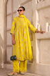 Lime Yellow Chanderi Straight Dyed Suit Set