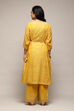 Yellow Cotton Silk Gathered Kurta Palazzo Suit Set image number 4