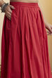 Red Cotton Straight Suit Set image number 2