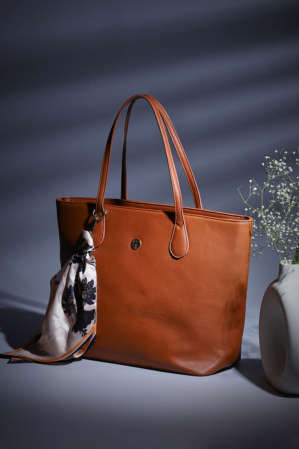 Buy Tan Pu Leather Tote Bag Handbag for INR1749.50 Biba India