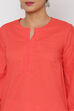 Sky Blue Cotton Short Solid Kurti image number 1