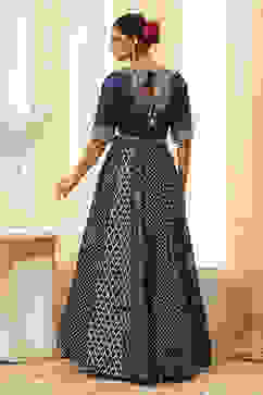 Blue Embroidered Festive Lehenga Set image number 4