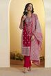 Off White Cotton Straight Suit Set image number 0