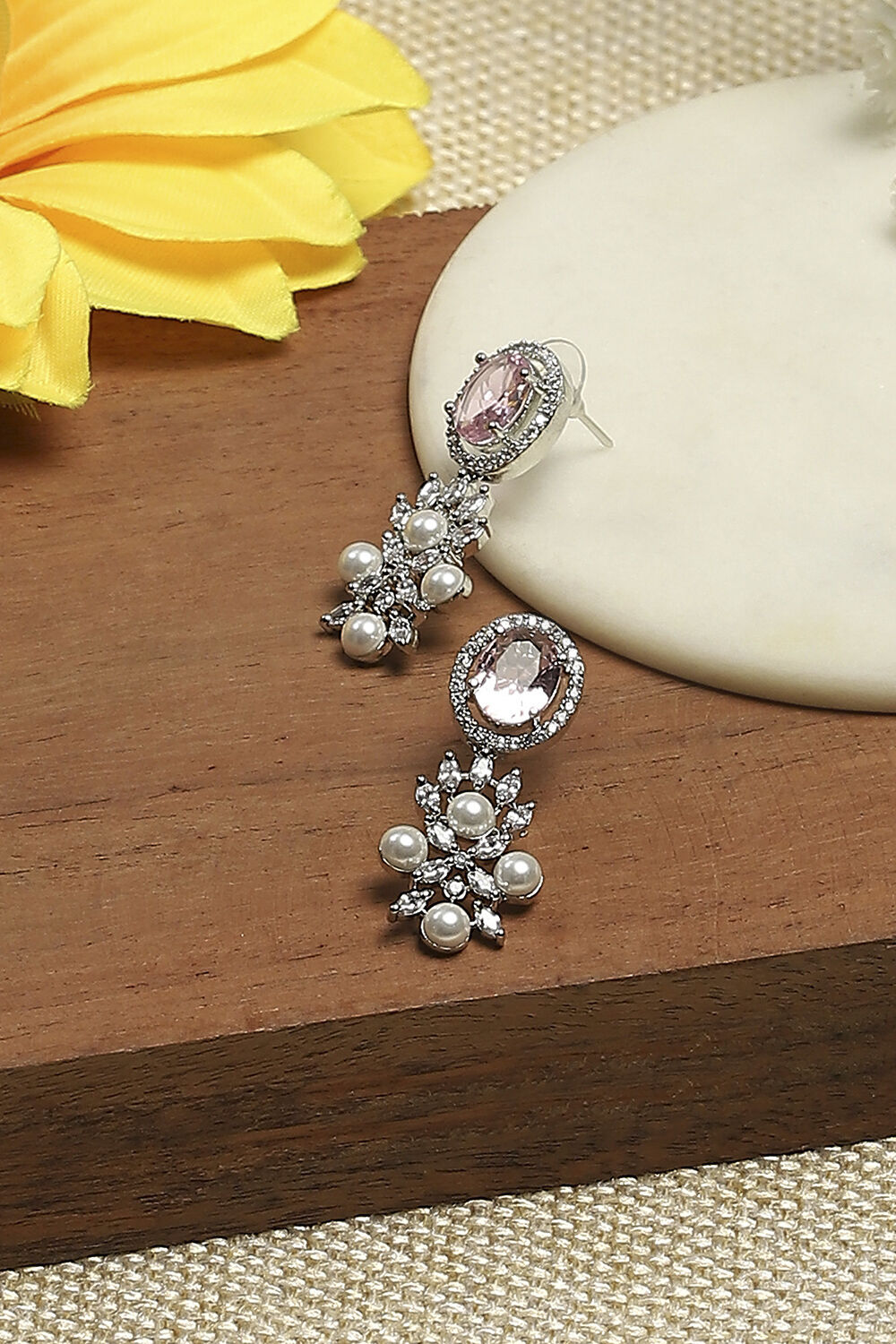 Light Pink Brass Danglers image number 0