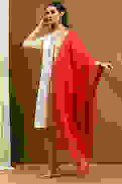 Red Polyester Dupatta image number 2