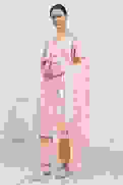 Peach Chanderi Blend Banarasi Unstitched Suit Set image number 4