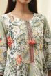 Sage Green Pure Cotton Floral Kalidar Suit Set image number 1