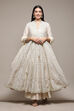 Off White Cotton Anarkali Kurta Skirt Suit Set image number 7