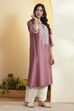 Black Viscose Silk Straight Kurta image number 3