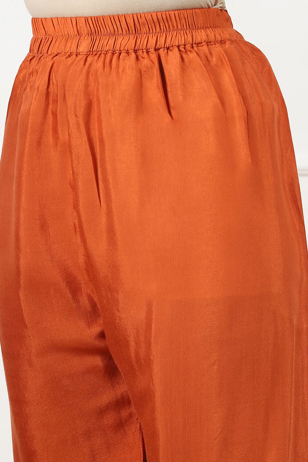 Mustard Organza Machine Embroidered Unstitched Suit Set image number 3