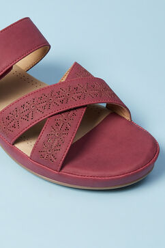 Maroon Pu Slip-Ons image number 1