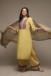 Beige Cotton Straight Kurta Palazzo Suit Set image number 0