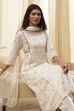 Cream-Colored Cotton Foil Printed Kalidar Suit Set image number 7
