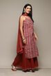 Indigo Cotton Straight Printed Kurta Sharara Suit Set image number 6