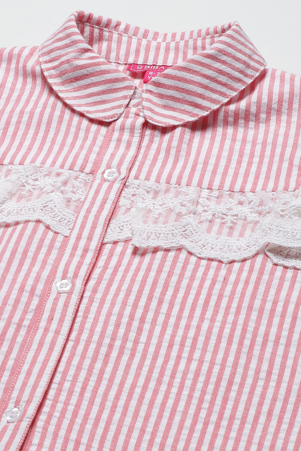 Pink Cotton Straight Yarndyed Top image number 1