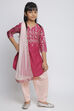 Plum Cotton Straight Kurta Salwar Suit Set image number 4