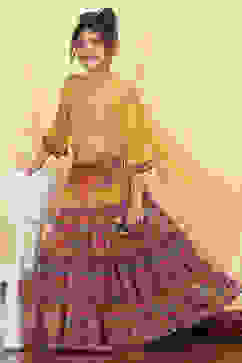 Assorted Polyester Printed Tiered Lehenga Set image number 0