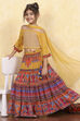 Assorted Polyester Printed Tiered Lehenga Set
