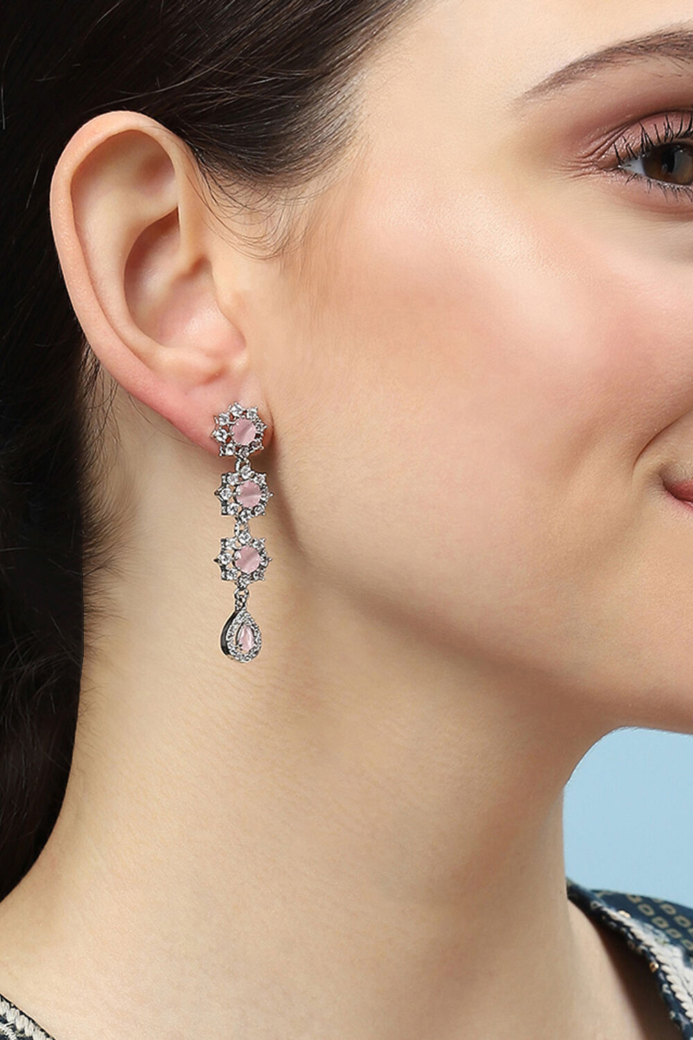 Light Pink Brass Danglers image number 1