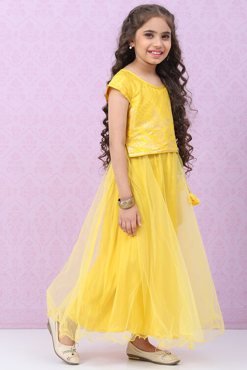 Yellow Viscose Lehenga Set image number 5