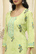 Pink Cotton Screen Print Unstitched Suit Set image number 2