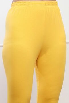 Dark Yellow Cotton Lycra Churidar image number 1