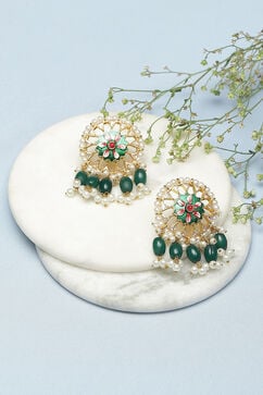 Green Brass Earrings image number 0