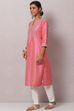 Red Straight Nylon Viscose Kurta image number 5