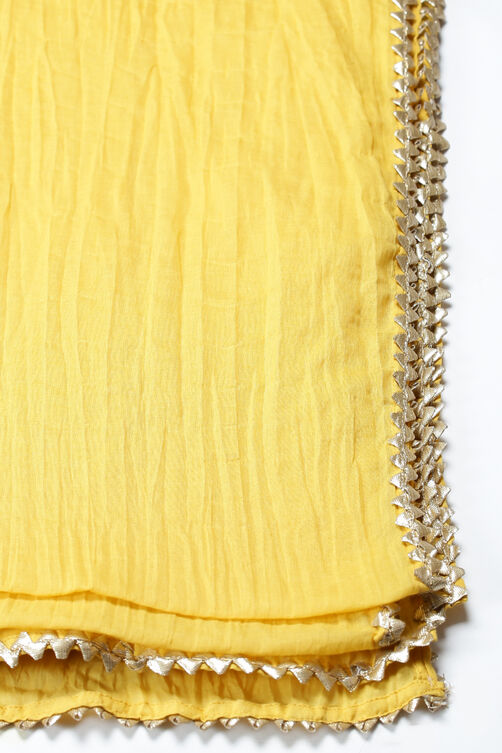 Yellow Viscose Kurta Garara Suit Set image number 2
