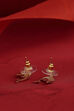 Gold Plated Brass Dolphin-Shaped Stud Earrings image number 2