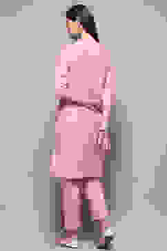 Light Pink Art Silk Straight Kurta Pant Suit Set image number 5