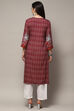 Plum Rayon Straight Kurta image number 3