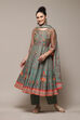 Sage Green Cotton Anarkali Kurta Palazzo Suit Set image number 7