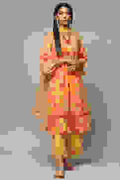 Mango Cotton Blend Gathered Kurta Palazzo Suit Set image number 7