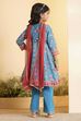 Teal Polyester Anarkali Suit Set image number 4