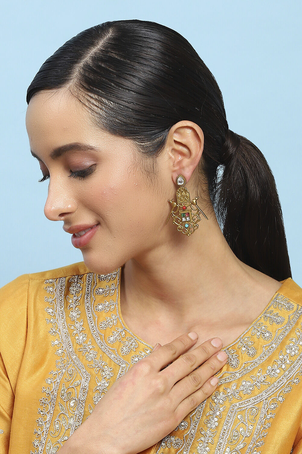 Multicolour Alloy Drop & Danglers image number 3