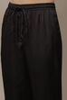 Off White Art Silk Solid Pants image number 5