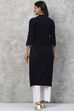 Navy Straight Acrylic Kurta image number 4