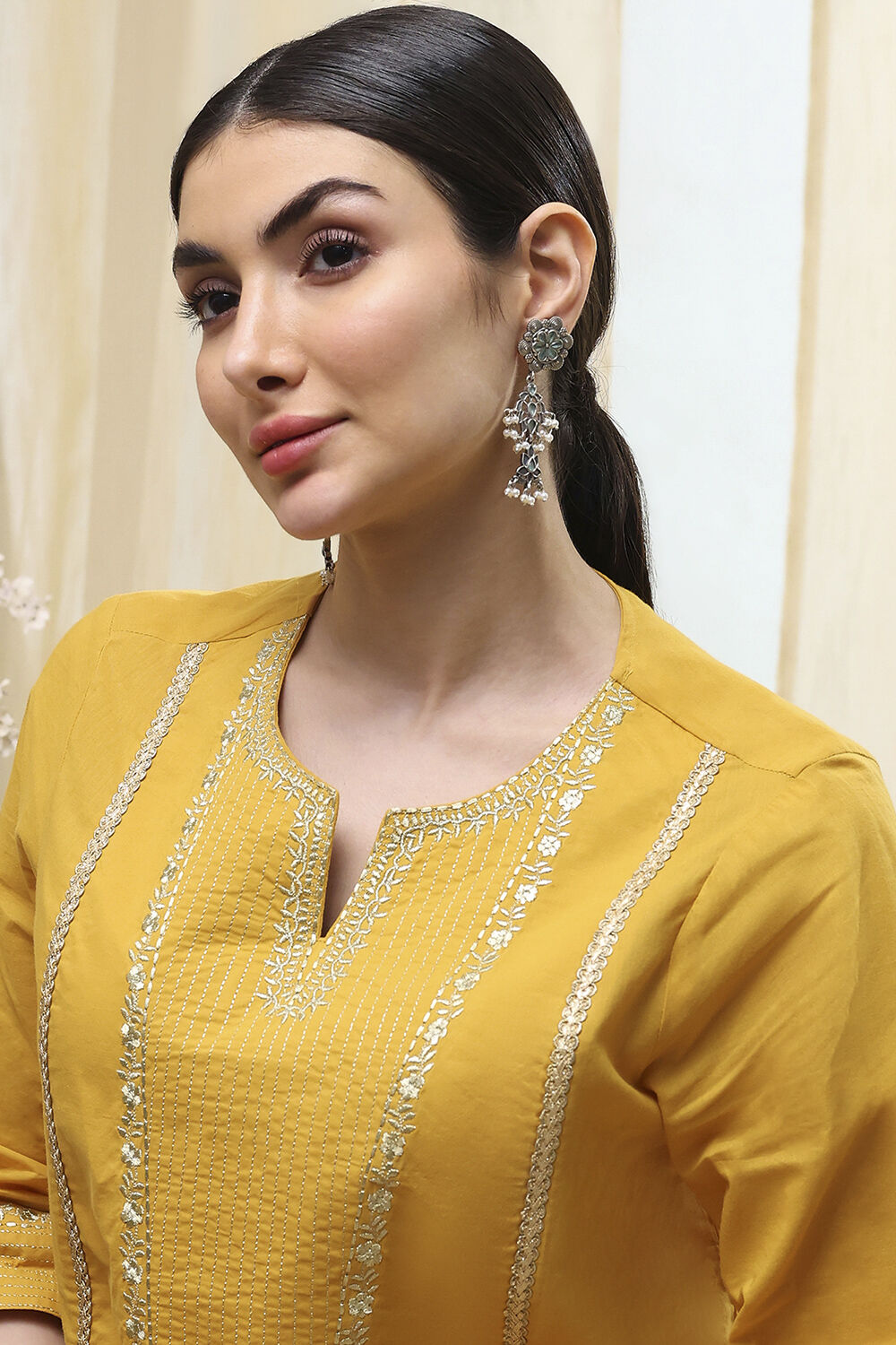 Mint Green Brass Drop & Danglers image number 3