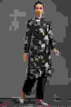 Rohit Bal Indigo Silk Chanderi Floral Printed Straight Kurta Set image number 5