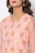 Coral Red Poly Metallic Cotton Straight Yarndyed Kurta image number 1