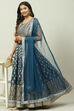 Teal Art Silk Lehenga Set image number 7