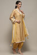 Beige Muslin Unstitched Suit set image number 7