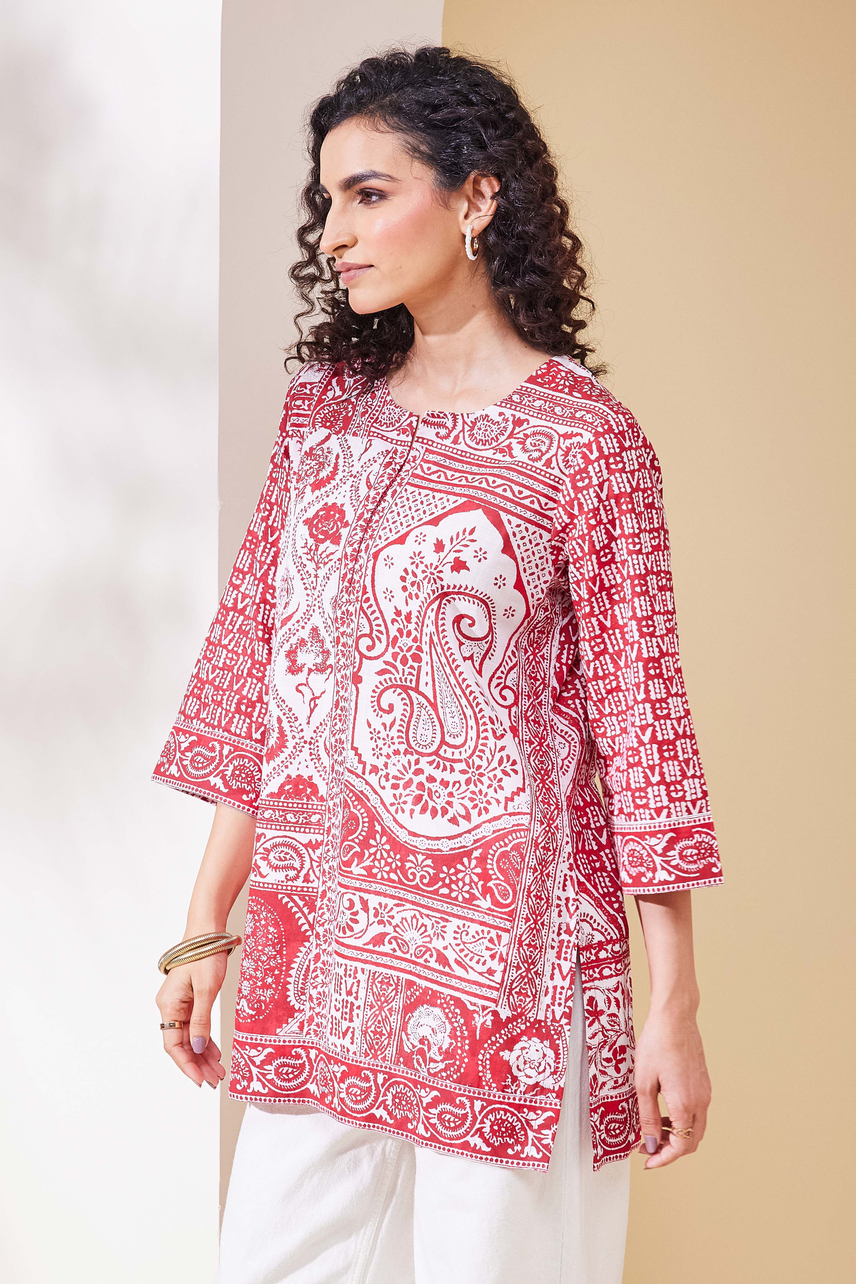 Indigo Cotton Straight Kurta image number 2