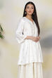 Off White Art Silk Printed Short Kurti image number 3