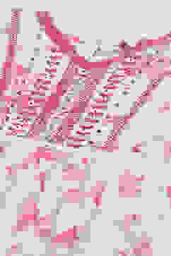 Pink Floral Printed Cotton Dress With Embroidered Yoke image number 1