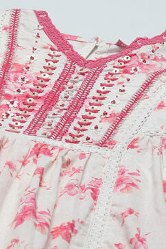 Pink Cotton Tired Dress image number 1