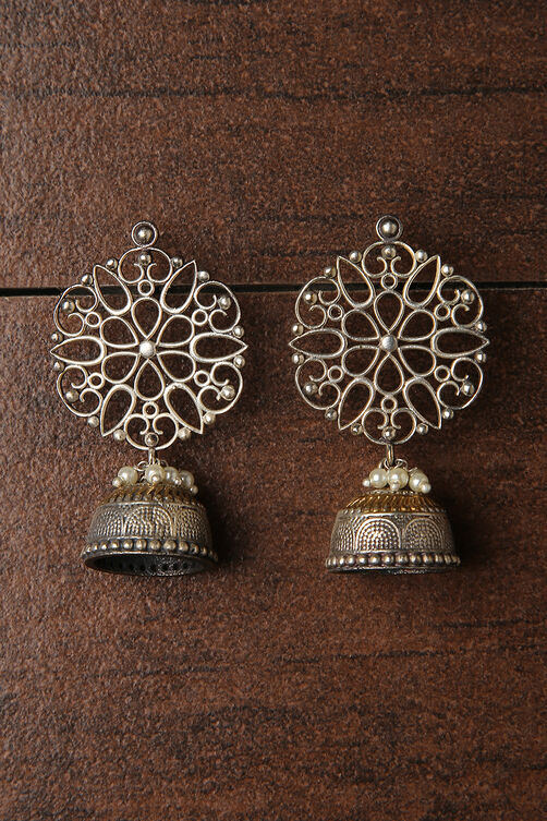 Oxidised Silver Earrings image number 1