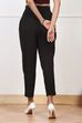Black Solid Tapered Fit Pants image number 5