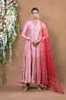 Old Rose Cotton Silk Anarkali Suit Set By Anju Modi image number 2